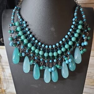 Stylish Turquoise Beaded Statement Necklace